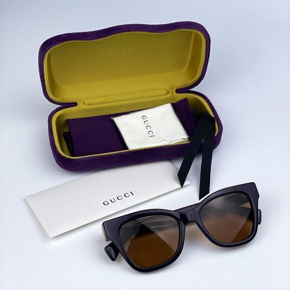 NEW Gucci GG1133S 002 Violet Brown Cat Eye Women Sunglasses - Picture 10 of 12